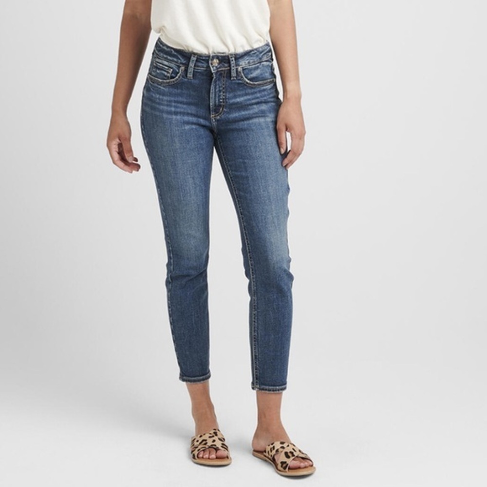 Silver Jeans Suki Skinny Crop Women's Deep Indigo Cropped Jeans